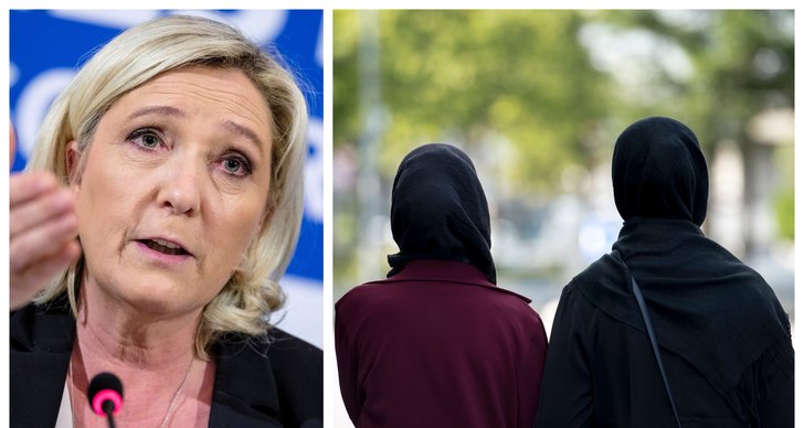 Frankrike, Slöja, TT, Marine Le Pen